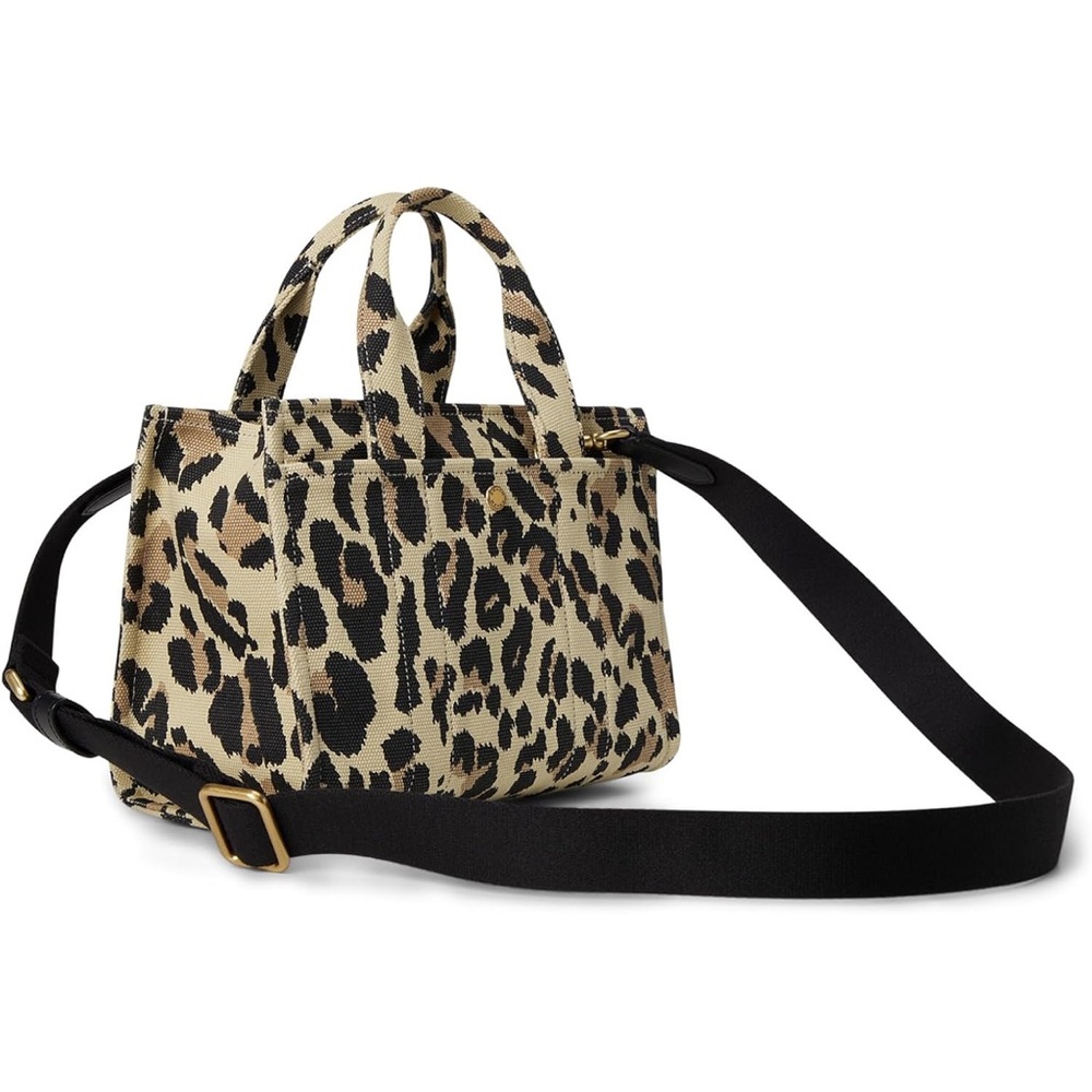 NWT Coach Black and Tan Cheetah Print Canvas Tote Bag 26 - Picture 3 of 9
